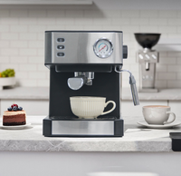 قهوه ساز برقی قطره ای اسپرسو قهوه ساز کاپوچینو 20 باری با مخزن آب شفاف جداشدنی 1.6 لیتری 
