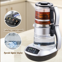 لوازم خانگی آبگرمکن قوری شیشه ای بوروسیلیکات قابل حمل چای ساز ترکی دوبل برقی با دمنده قابل جابجایی