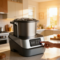 فولاد ضد زنگ خانگی 1000 وات فوفو پاندر ساز 6 لیتری گوشت چرخ کن غذا پخت و پز کاساوا دستگاه کوبنده پرستو ساز