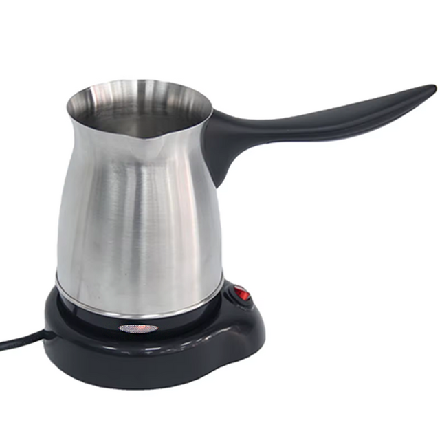 قهوه ساز عربی ترکی رنگ نقره ای قهوه ساز اسپرسو موکا 0.5 لیتری قهوه جوش کوچک استیل ضد زنگ با دسته
