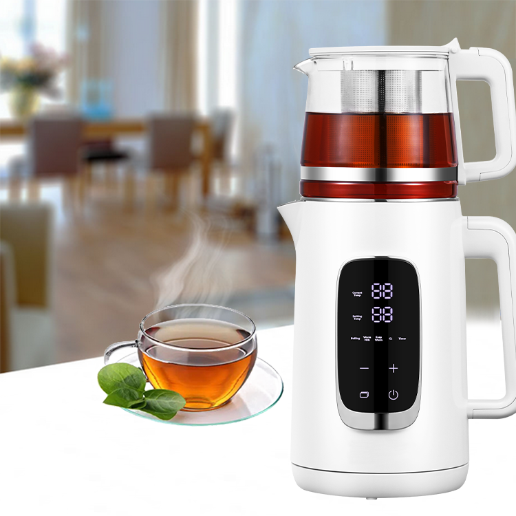 فروش داغ 1.5 لیتری چای ساز برقی با دیگ آب 1.1 لیتری قوری بوروسیلیکات شیشه ای