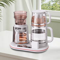 کتری شیشه ای چند منظوره 1500W SMART SMART بی سیم دوتایی کتری برقی گلدان قهوه برقی تنظیم دما دیجیتال