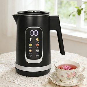 کتری آبی صفحه نمایش لمسی دیجیتالی LED کارخانه با درب قابل جابجایی پایه چرخشی 360 درجه خانگی گرم نگه دارید