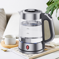 YUEKON Hot Selling چای ساز برقی 1.7 لیتری اتوماتیک برقی چای ساز شیشه ای برقی با چراغ آبی