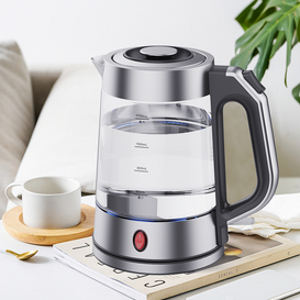 YUEKON Hot Selling چای ساز برقی 1.7 لیتری اتوماتیک برقی چای ساز شیشه ای برقی با چراغ آبی