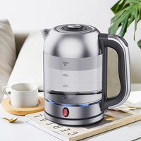 قوری کتری برقی سریع جوش 2.0 لیتری شیشه ای بوتوسیلیکات شیشه ای چراغ نشانگر آبی بزرگ