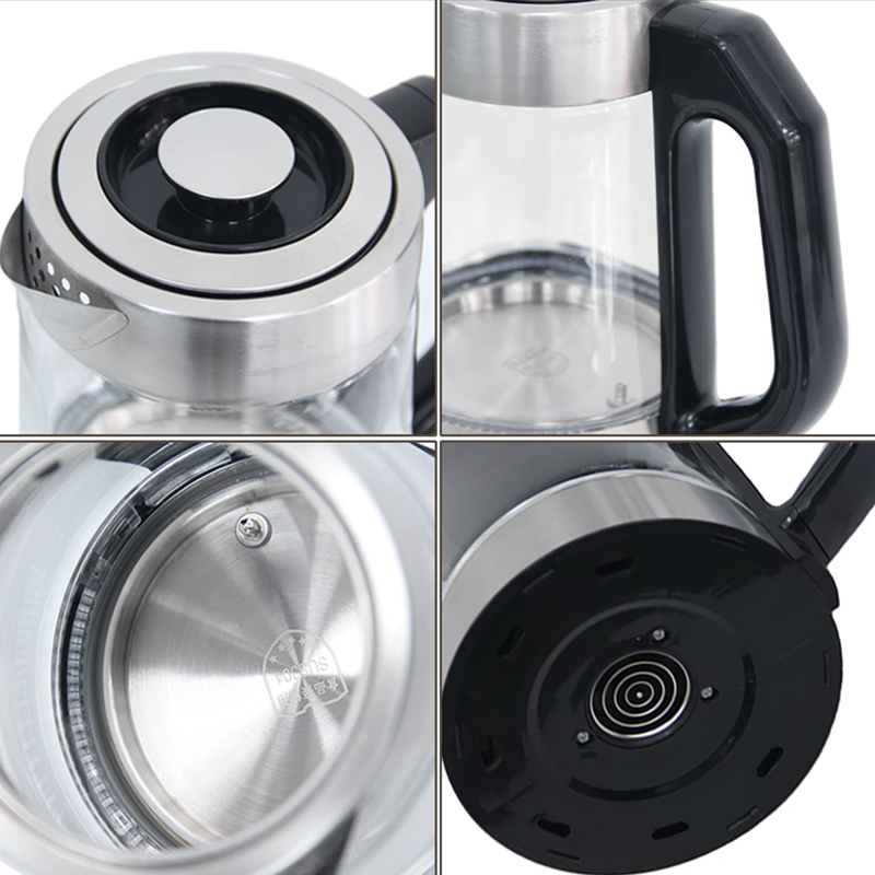 نوع کنترل دیجیتال خانگی دیگ آب چای ساز چینی با سینی 1.7 لیتر + 1 لیتر قوری چای ترکی و قوری شیشه ای