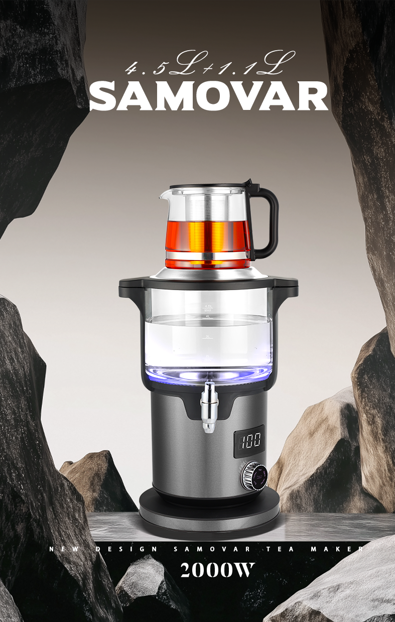 کتری های دو شیشه ای مشکی مدرن