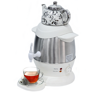 Hot Selling Appliances دولایه چای ساز ترکی برقی ست چای ساز عربی سماور با کتری برقی سرامیکی برای آشپزخانه