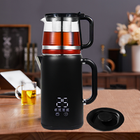 چای ساز مقاوم در برابر حرارت استیل ضد زنگ چهار بخش تنظیم دما قوری دولایه کتری برقی شارژی برای استفاده هتل کتری برقی 