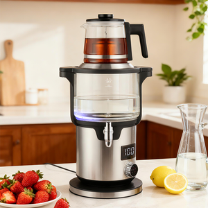 دستگاه چای ساز دولایه هوشمند 4.5+1.1 لیتری دستگیره خانگی 2000 واتی چای کتری ترکی کتری برقی شارژی برای آب جوش