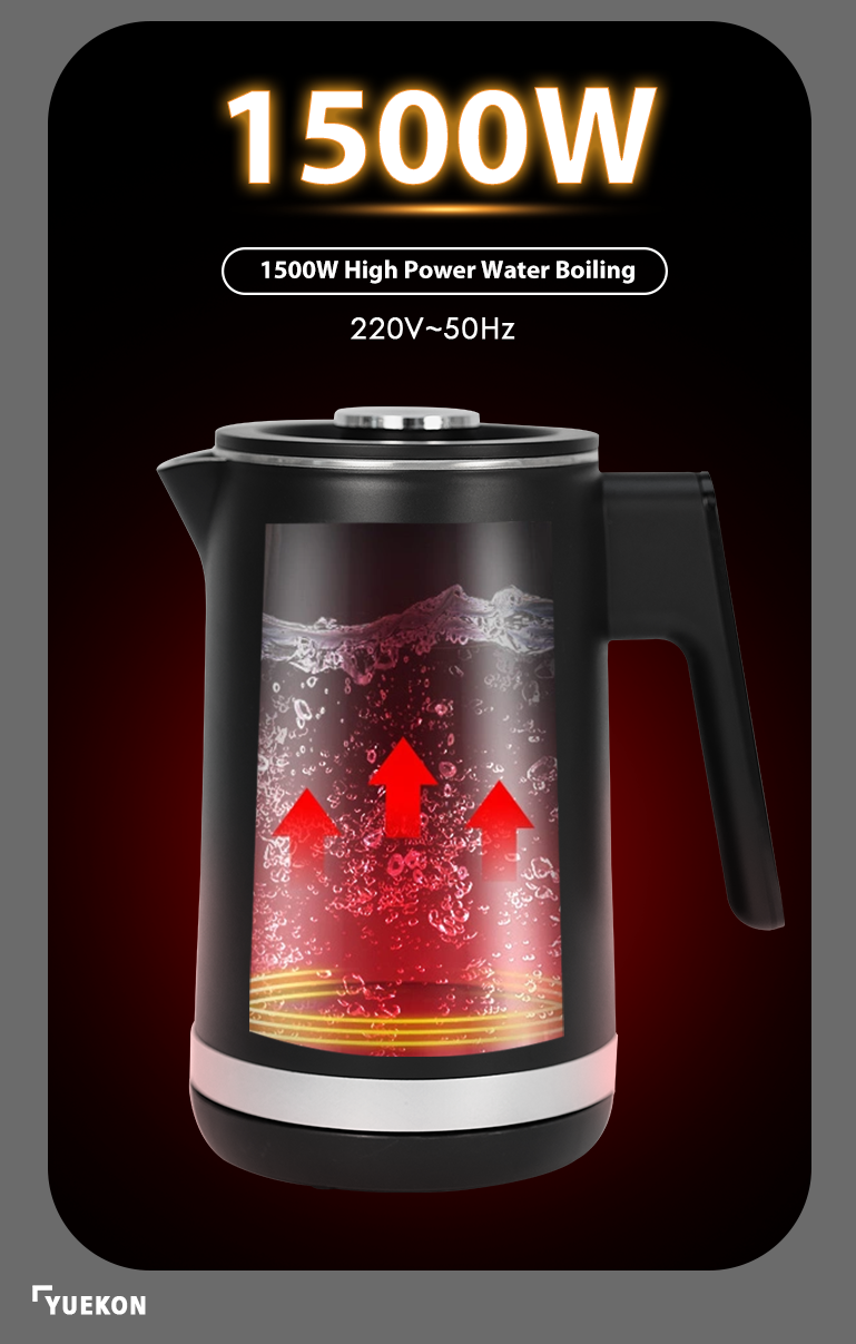 کتری آبی صفحه نمایش لمسی دیجیتالی LED کارخانه با درب قابل جابجایی پایه چرخشی 360 درجه خانگی گرم نگه دارید