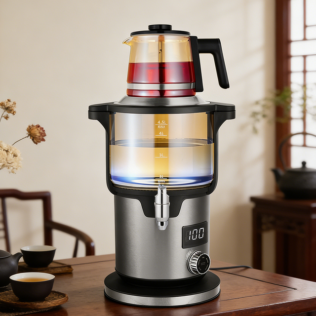 چای ساز سماور استیل 5.6 لیتری با کیفیت بالا جوشانده محافظ خشک کتری آب برقی سماور چای بوقلمونی از قوری چای