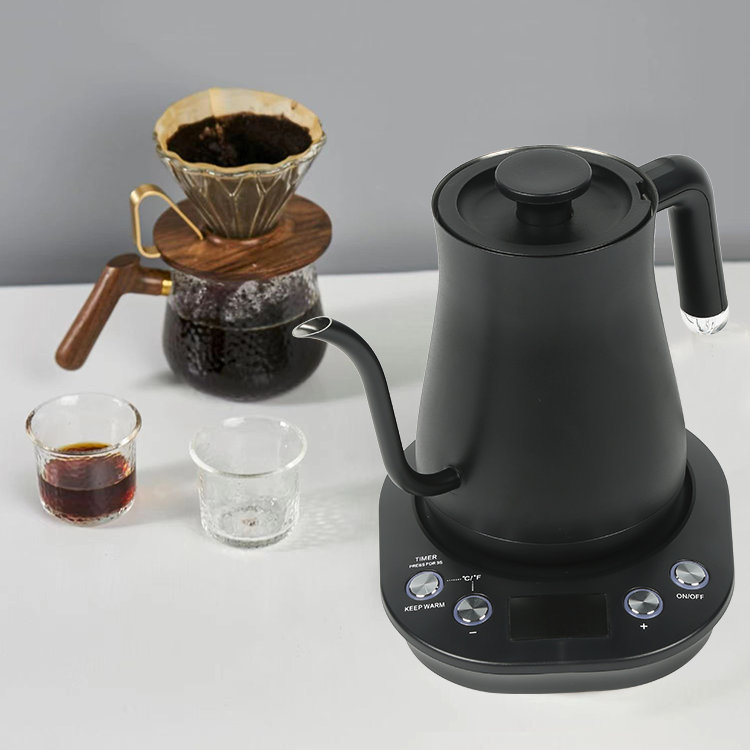 دیگ آب گرمایشی 220 ولتی 0.6 لیتری سفید استیل ضد زنگ کتری قهوه یقه غازی دهان کوچک برقی برای جوشاندن قهوه چای 