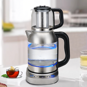 چای ساز شیشه ای قوری برقی جدید 3.0 لیتری روسی ترکی با چای خوری کتری برقی سماور با چای Keep Warm