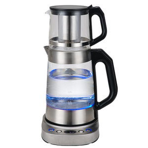 خاور میانه عربستان سعودی سماور جدید نوع 1.7l+1.0l چای ساز ترکیه ای استیل ضد زنگ با کتری برقی قوری شیشه ای