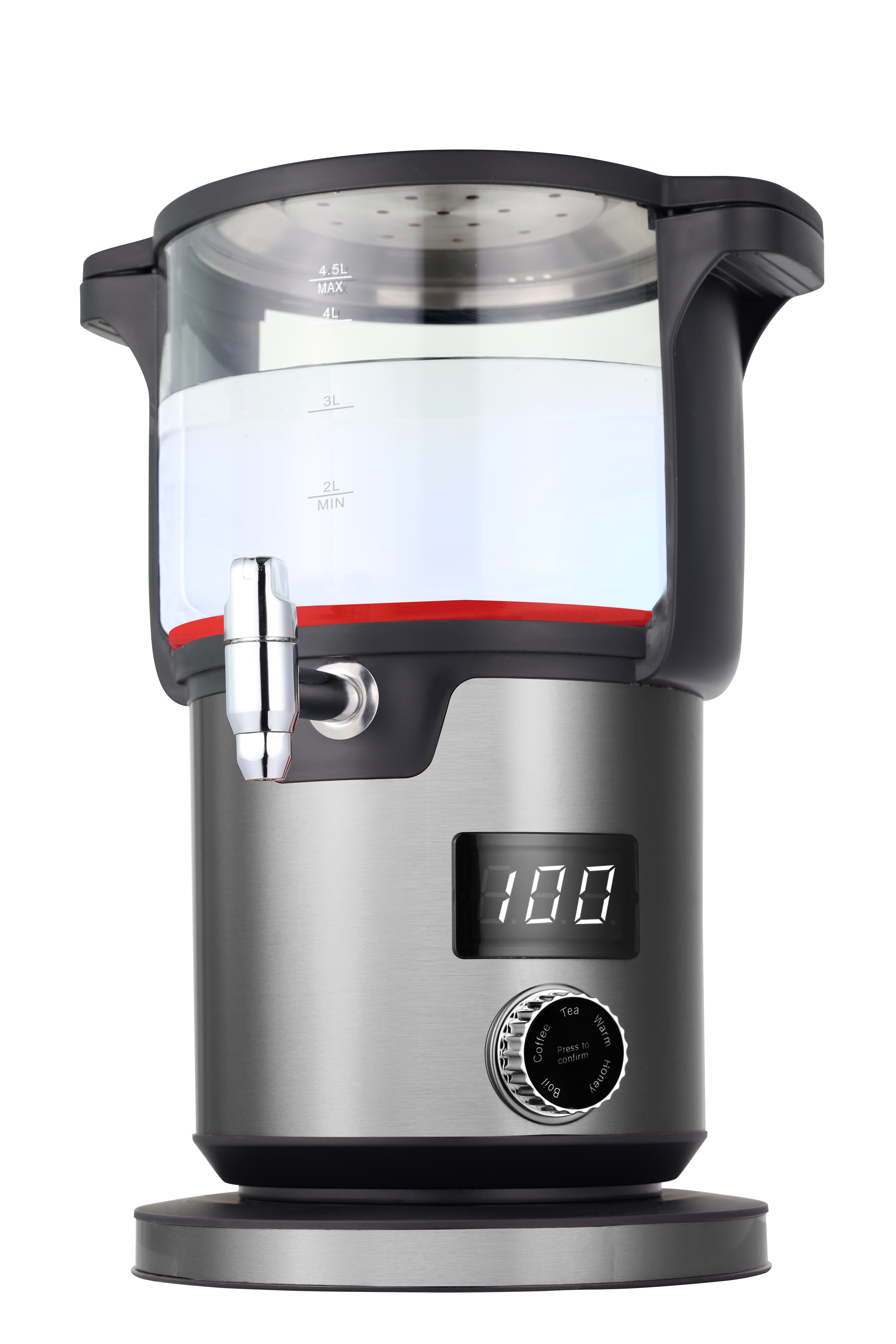 ست مدرن 2 در 1 سماور برقی دیگ بخار گرمکن سریع 2000 وات چای ساز کتری آب شیشه ای آب روسی برقی با چراغ های نشانگر