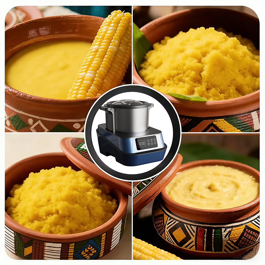 دستگاه کوبنده اتوماتیک فوفو آشپزخانه آفریقایی با گرمایش پخت و پز کنترل سرعت متغیر با ظرفیت 6 لیتر مخلوط کن برقی