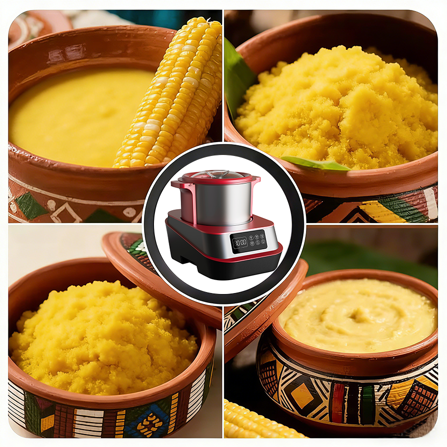 دستگاه پرستوساز برقی پرسرعت برای فرآوری مواد غذایی Fufu Pounded Yam تیغه فولادی ضد زنگ تمیز کردن آسان خانه استفاده تجاری