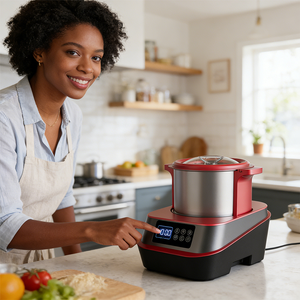 دستگاه پرستوساز برقی پرسرعت برای فرآوری مواد غذایی Fufu Pounded Yam تیغه فولادی ضد زنگ تمیز کردن آسان خانه استفاده تجاری