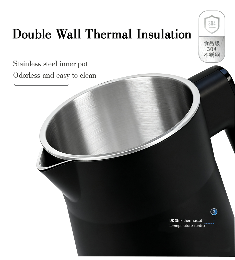 کارخانه عمده فروشی کتری ترموستات Strix 1500 وات کتری آب و چای ساز برقی با نمایشگر کنترل لمسی Keep Warm