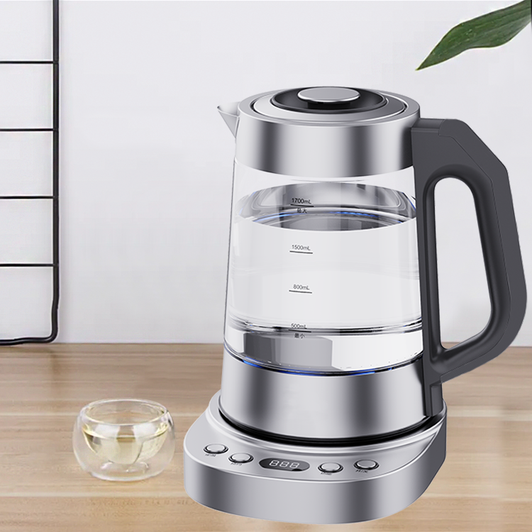 آشپزخانه و لوازم خانگی 1850W 1.7LELElectric کتری آب شیشه ای چای ساز برقی دستگاه چای ساز شیشه ای 