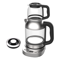 1850W LED شیشه ای بدن آبی شیشه ای آبی سازنده کنترل صفحه نمایش لمسی دیجیتال 2.0L کتت های شیشه ای برقی 1.0L گلدان شیشه ای