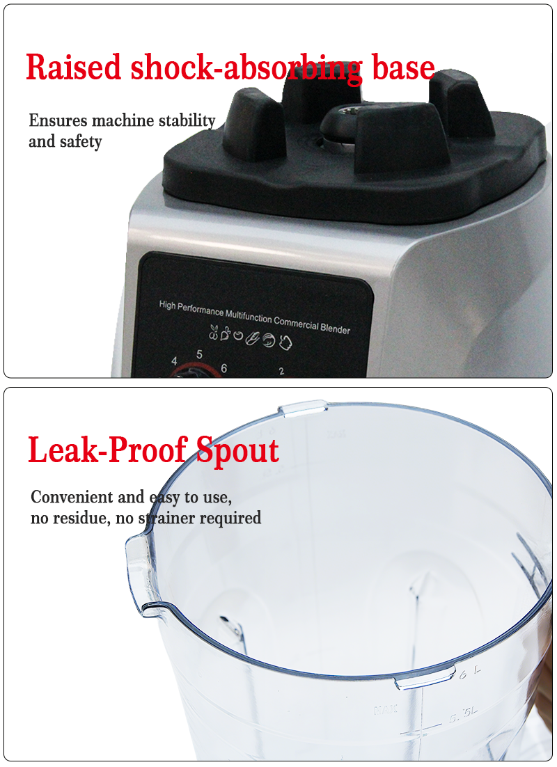 مخلوط کن مخلوط کن اسموتی برقی با سرعت بالا 2200 وات 304 Licuadora Cuchilla Nutri مخلوط کن مواد غذایی چند منظوره برای خانگی