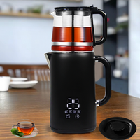 لوازم خانگی ست چای ساز برقی استیل و چای ساز برقی استیل دوتایی چای ساز ترکی با عملکرد Keep Warm