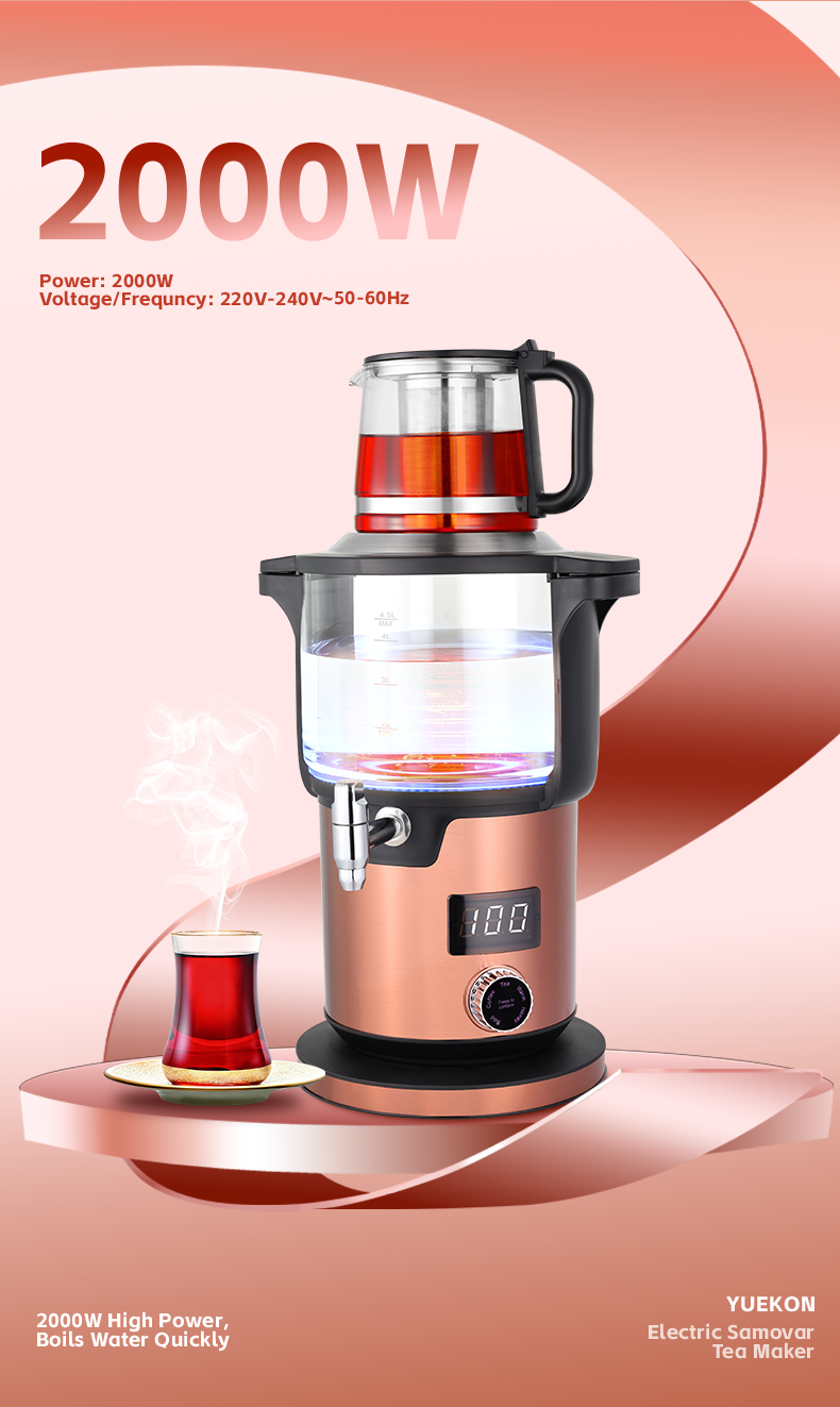 لوازم آشپزخانه گرم نگه دارید کتری چای ساز شیشه ای 5.6 لیتری با ظرفیت بزرگ نمایشگر دیجیتالی کنترل دم کردن کتری جوش برای چای