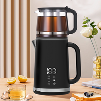 کتری مدرن 1500 واتی دوجداره پایه 360 درجه 1.5 لیتر + 1.1 لیتر کتری برقی هوشمند دو لایه با قوری کوچک