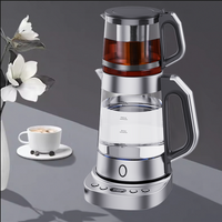 ست چای خوری و کتری 2 در 1 چای ساز برقی ست قوری شیشه ای کتری برقی شیشه ای 