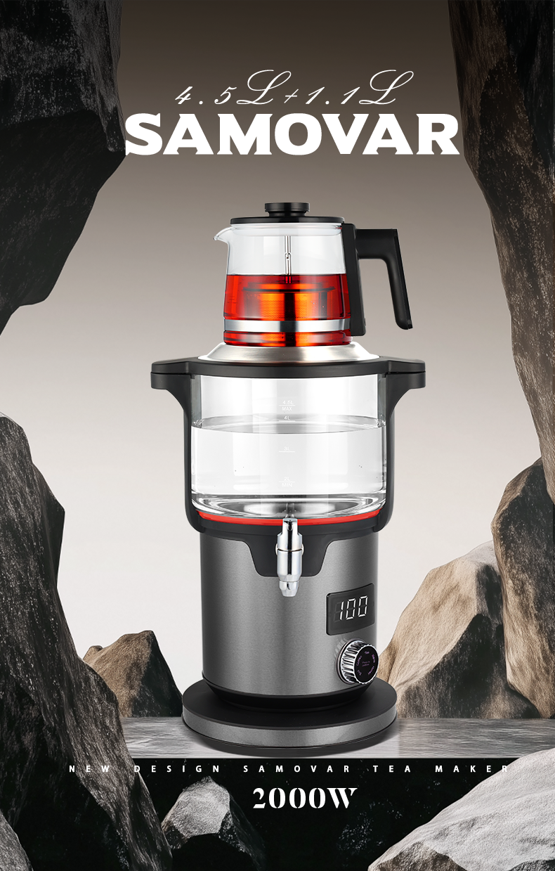 سماور برقی قوری شیشه ای